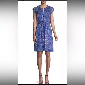 Elie Tahari Imogen Dress Bora Bora Blue Silk Size 8